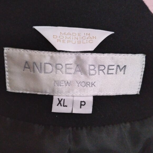 Andrea Brem Merino Wool and Lambswool Black Coat Size Extra Large Petite - Picture 9 of 10